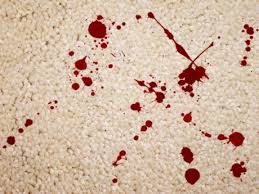 remove blood stain from carpets
