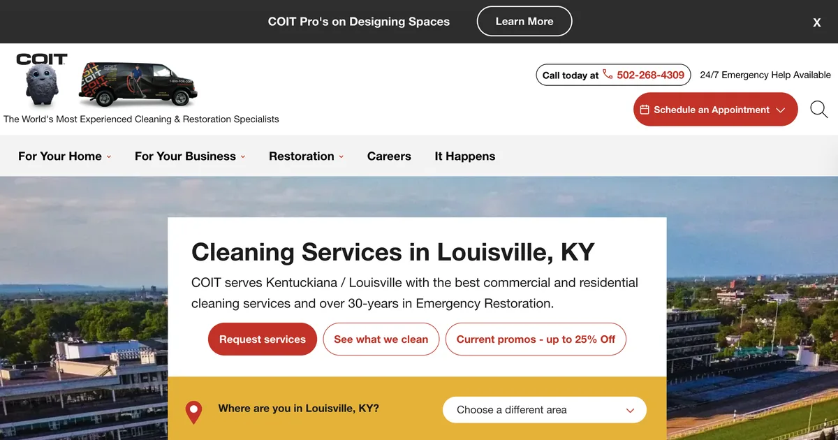 COIT Louisville KY carpet cleaning website